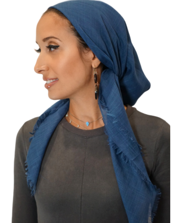Tie Ur Knot Denim Solid Triangle Scarf with Light Non Slip Grip myselflingerie.com